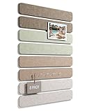 Fluxynara Cork Board Alternative Felt Strip Board 8-Pack 13'x2', Office Pin Board with 50 Push Pins, Adhesive Install for Bedroom Door & Home Office(Linen Dusk)