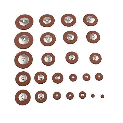 Timiy 25pcs Brown Leather Pads Sax Leather Pads Replacement Saxophone Pads for Alto Saxophone