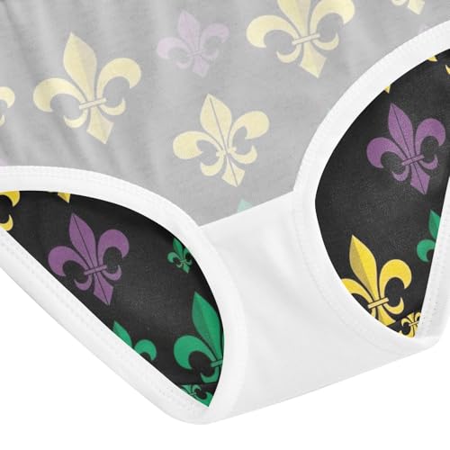 Toddler Girl Panties, Fleur De Lis Mardi Gras Girls Cotton Underwear, 2–8 Years4