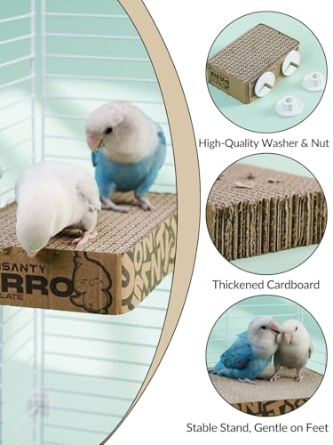 Image of 7.3 Inch Paper Bird Toys, Bird Platform, Parrot Toy, Help Birds Clean Beak, Release Stress, Reduce Boredom - Suitable for Budgie, Cockatiel, Lovebird, and Other Small to Medium-Sized Pet Birds