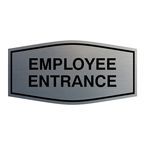 Signes d'entrée des employés en argenté brossé design premium