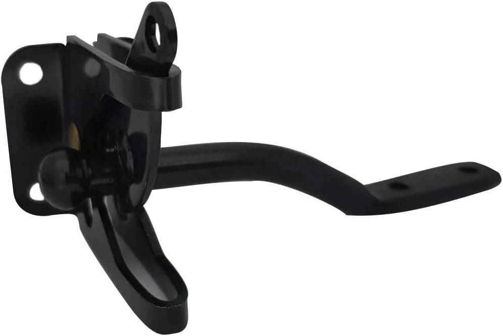 QCAA Self-Locking Gate Latch, 2-1/8", Steel, Black, 12 Pack per Box, Made in Taiwan
