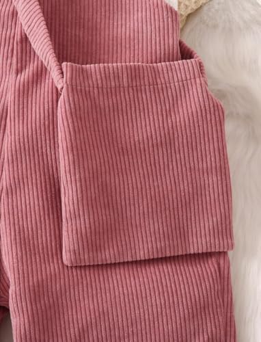 Image of Ninas Baby Girls Solid Cotton Blend Style Top and Dungarees Set with Purse (White & Pink)