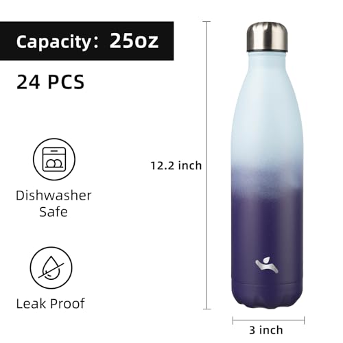 Image of Konokyo 24 Pack 25 oz Insulated Stainless Steel Water Bottle