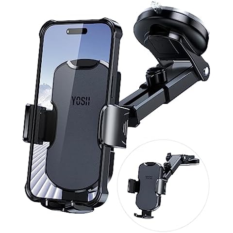 YOSH Leather Car Phone Holder with Suction Cup Cover