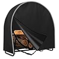 IC ICLOVER 40 Inch Firewood Log Hoop Cover Only, Heavy Duty 600D Oxford, Outdoor Waterproof Round Log Rack Cover, Ring Wood Pile Holder Storage Tarp with Zipper & Wind Proof Buckle & Reflective Strip