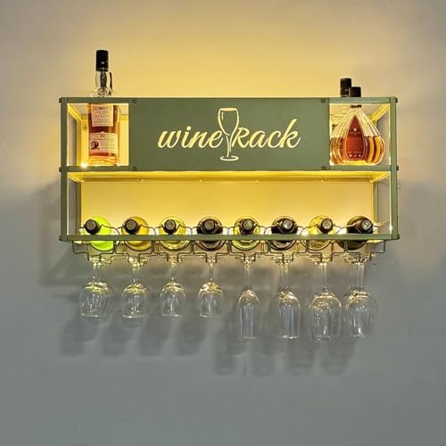 Casier à vin mural de qualité supérieure en métal noir avec LED - 2