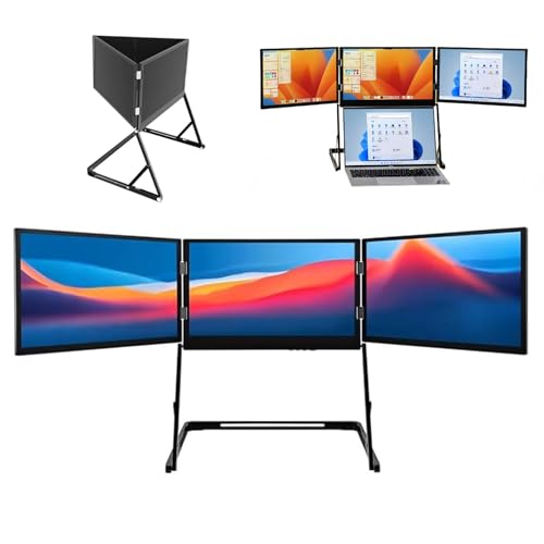 Image of 15.6 inch Laptop Screen Extender, Includes Power Bank, Fhd 1080p IPS Triple Laptop Monitor Extender for 13-17 inch Laptops, with HDMI /USB-C /Type-C, Compatible with Windows, Mac