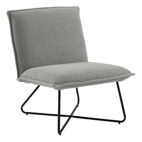 Sillón estilo moderno gris con estructura metálica