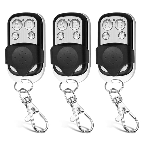3pcs 433.92Mhz Fixed Code Clone Remote Control, Universal Remote for Garage Door, Gate, RF Transmitter Keychain, Only for Fixed Code, Not Compatible with Rolling Code