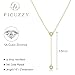 Picuzzy Lariat 14K gold Plated Necklace for Women, Dainty Silver Plated Y Pendant Necklaces Cubic Zirconia Beaded Chain Necklaces Fashion Jewelry Christmas Gifts