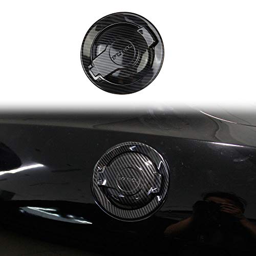 Jstotrim Carbon fiber fuel tank cover trim Accessories Gas Door For Dodge Challenger 2008-2023