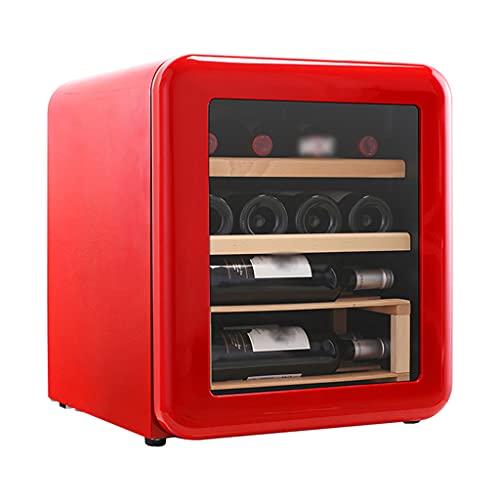 Vinotecas 12 Botellas SHENXINCI Termostato Enfriador de Vino Retro Vinoteca 12 Botellas, 42 litros de Capacidad, Temperatura Regulable 4°C-22°C,...