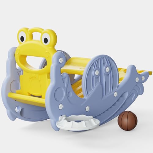 Image of Lifelong 3-in-1 Slide, Rocker & Basketball for Kids (18 Months - 4 Years) | Durable & Safe Playset for Toddlers | Smooth Slider for Indoor Use | Easy Assembly & Perfect for Active Play (LLCCRS01)