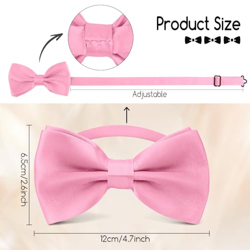 Image of Bow Ties for Men,Mens Bow Tie,Black Ties for Men,Black Tie Adjustable Solid Color Pre-tied for Boy Party Wedding