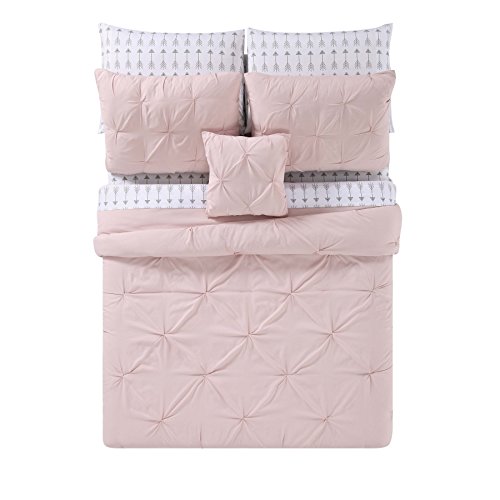 Truly Soft Everyday - Arrow Pleated Blush Queen Bed In A Bag - Blush #TOP1