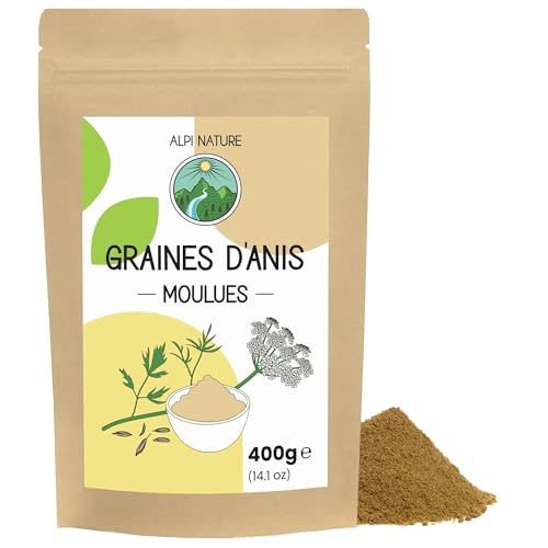 Alpi Nature Anis Vert en Poudre 400g, Graines Moulues, Anis en Poudre pour la Pâtisserie et la Cuisine
