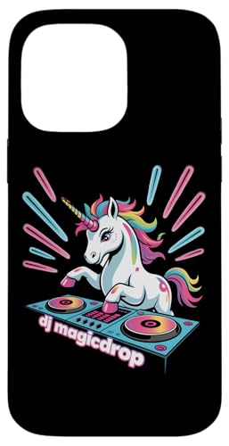 レインボー ユニコーン DJ ターンテーブル フェス EDM dj magicdrop パーティー スマホケース iPhone 14 Pro Max 用