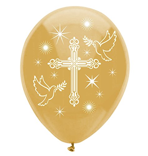 [USA-SALES] Christening Baptism, First Communion Balloons, Party Decorations, Color Gold, Qty. 20 pcs