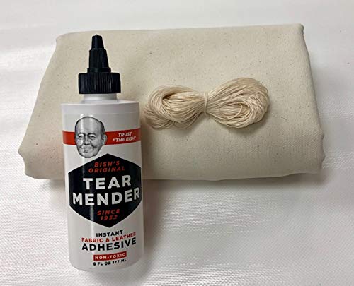 Montana Canvas Wall Tent Repair Kit, Repair Kit with 10oz Treated Grade 'A' Canvas, Packable Repair Kit for Tents, Clothing, tarps (Standard)