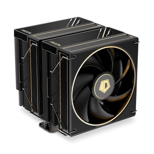 ID-COOLING FROZN A620 GDL Limited Edition Dual-Tower Air CPU Cooler, 6 Heatpipes, Dual 120x120x27mm FDB Fans, Black CPU Cooler with Golden Lines Decorated, Support LGA1851/1700/1200/115X; AMD AM5/AM4