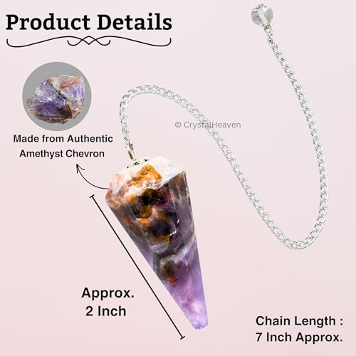 Image of Certified Amethyst Chevron Pendulum Dowsing Tool