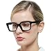 MARE AZZURO No Line Bifocal Reading Glasses Women Oversized Blue Light Blocking Readers 0 1.0 1.5 2.0 2.5 3.0 3.5 (Black, 150)