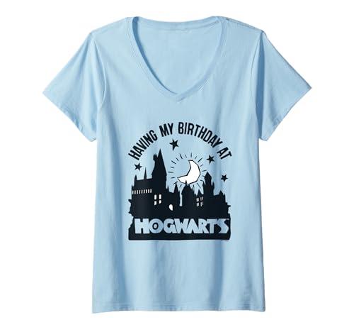 Birthday At Hogwarts Maglietta con donna collo a v