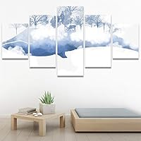 SIGNWIN 5 Panel Canvas Wall Art Modern Art Decorative Elements Fun Illustration Illustrations Kids Multicolor for Home Decorations Ready to Hang - 60