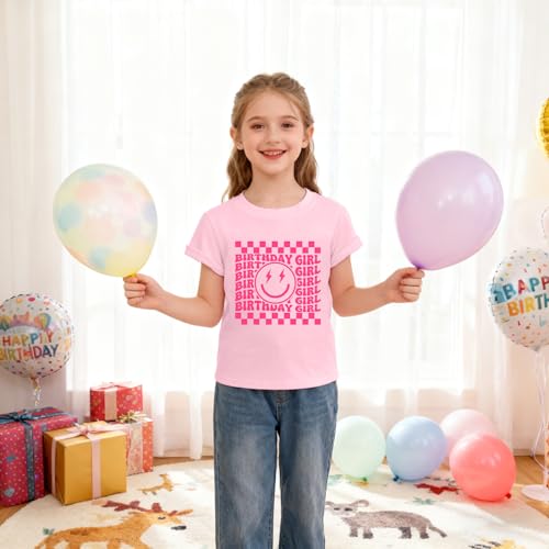 Image of YHHR Birthday Girl Shirt Tie Dye Girls Birthday Shirts 7-14 Year Kids Tops | Girls Birthday T Shirt, Cute B-Day Gifts Party Tops ,Birthday Outfits ,Letter Print Tees ,Graphic Short Sleeve Tee Tops