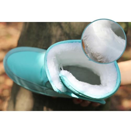 Women's Winter Snow Boots Waterproof Lightweight Warm Fashion Mid Calf Boot (9.5,Black)4