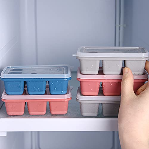 qizhangUS Siliconen vierkante ijsblokjesvorm met deksel DIY Ice Tray Mould Accessory (blauw) - Image 4