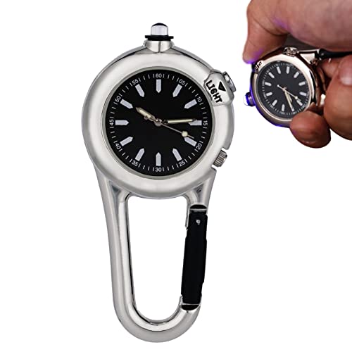 higyee Montre Mousqueton - Montre à Mousqueton étanche pour Sac à Dos - Montre à Quartz à Clip de Poche pour Sac à Dos Qui Brille dans Le Noir pour Les Sports de Plein air Cover