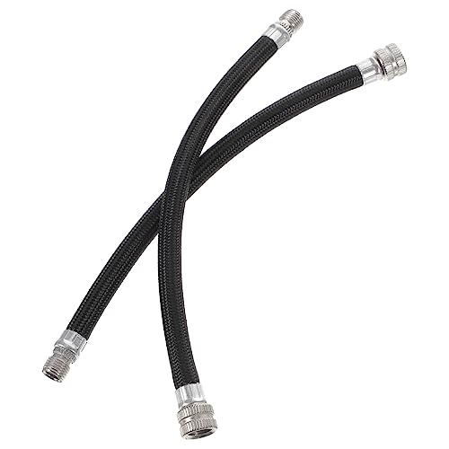 ibasenice 2 Piezas Manguera De Extensión Manguera De La Manguera De De Bicicleta Extendido Extensible Inflador Manguera De Repuesto para De Bicicleta. Black