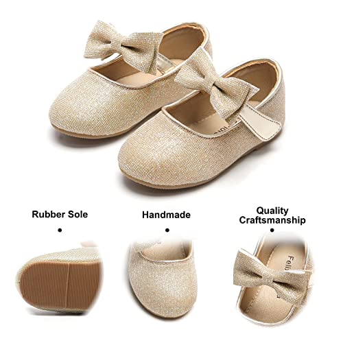 Image of Felix & Flora Toddler Flower Girl Dress Shoes - Girl Ballet Flats Party School Shoes Wedding