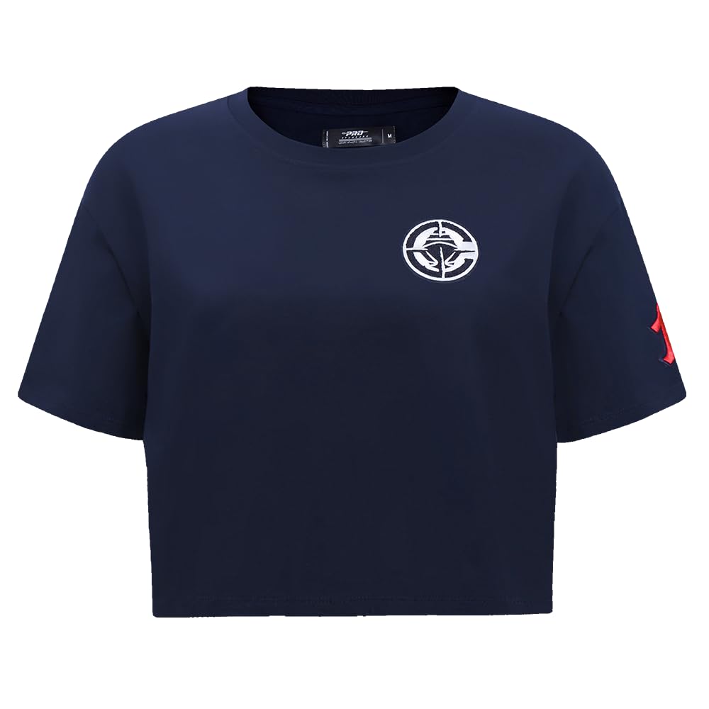 Womens NBA Classic Chenille Cotton Single Jersey Short Sleeve Boxy Tee Midnight Navy