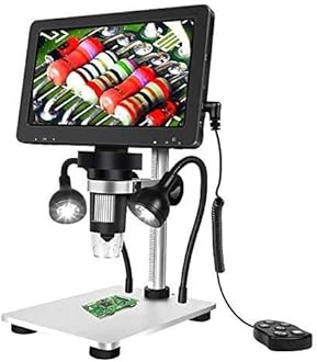 TOMLOV DM9 7" LCD Digital Microscope 1300X, 12MP Coin Magnification, 1080P HD Video Soldering USB Scope for Adult, with LED Light, Adjustable Metal Stand, PC/Windows/Mac Compatible, 32GB Card