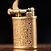 JIFENG Wheel Kerosene Lighter, Vintage Trench Lighter Windproof Copper Lighter Pipe, for Men Dad Father Collection