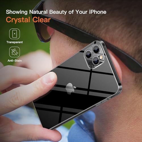 Image of JGD PRODUCTS for iPhone 12 Pro Max Premium Transparent Hybrid Soft Slim Dust Proof Back Case Cover with Camera Protection