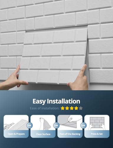 Image of Acoustic Wall Panels, Peel and Stick Sound Absorbing Panel for Ceiling, Door, Pared, 18 Pack 16 inchx12 inchx0.4 inch,Brick Pattern Black Decorative Self Adhesive Wall Tiles for Recording Studio, Room