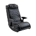 X Rocker Pro Series H3 Black Leather Vibrating Floor Video Gaming Chair with Headrest for Adult, Teen, and Kid Gamers - 4.1 High Tech Audio and Wireless Capacity - Foldable and Ergonomic Back Support