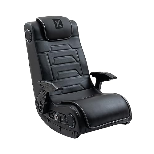 X Rocker Video Gaming Floor Rocker Chair with Built-in Audio, Foldable, Vegan Leather, for Gamers, Bedroom, or Game Room