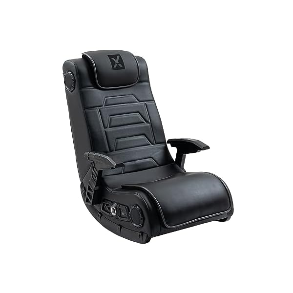 X Rocker Video Gaming Floor Rocker Chair with Built-in Audio, Foldable, Vegan Leather, for Gamers, Bedroom, or Game Room