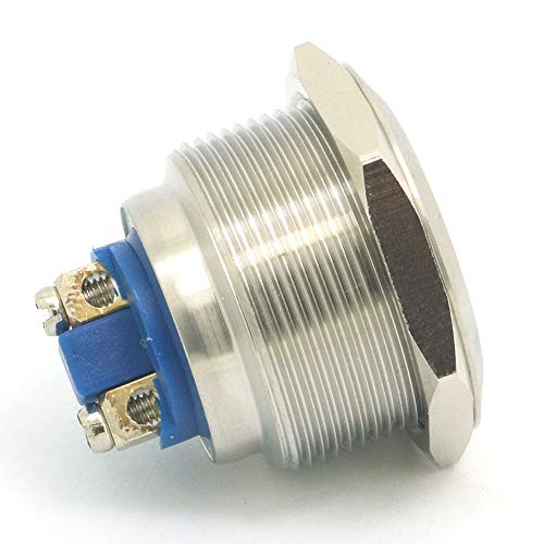 DollaTek 25mm Flat Reset Button Switch 12V DC Angel Eye LED Waterproof Stainless Steel Round Llight Switch With Screw Foot - Sliver - Image 4