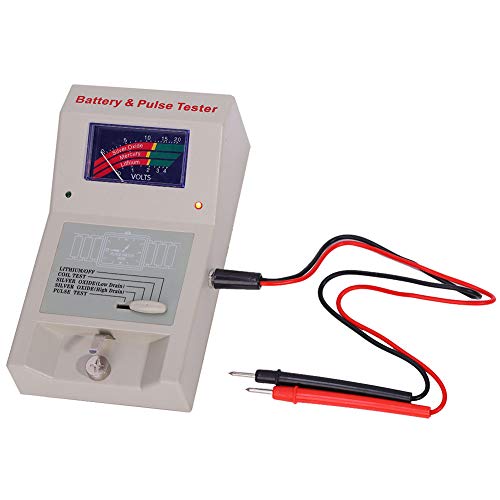 Botton Cell Battery Tester, Tester de Batería Tester de Cuarzo Batería y Pulse Pulse Tester Ratio Analizador Detector Detector Herramientas de Reparación Accesorio