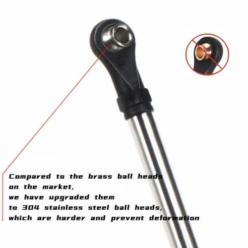 Yfgxfxf 8Pcs Trx4-M Links, Stainless Steel Links Set For 1/18 Rc Crawler Trx4M Chassis Suspension High Clearance Upgrade Parts (Straight Links Set) #TOP3