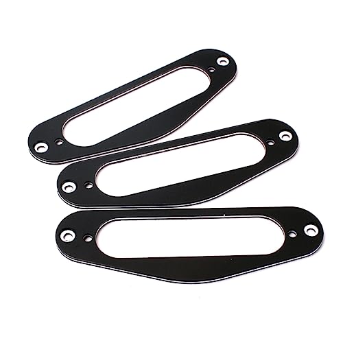 Hoement 3個 ギターピックアップフレーム マウントリング シングルコイルとハムバッカー用 エレキギター用交換部品 黒