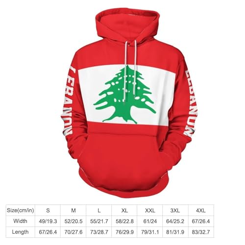 Sweat à capuche drapeau Liban pull décontracté coupe unisexe pour le quotidien
