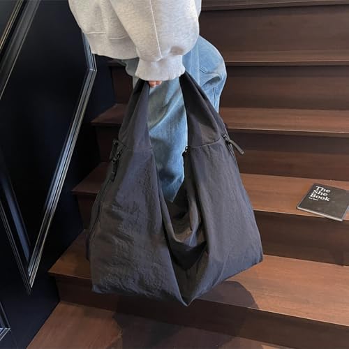 Bolso tote ligero de nailon con asa superior y correas acolchadas, impermeable, con múltiples bolsillos y cierre de cremallera, para trabajo y uso diario miniatura 4