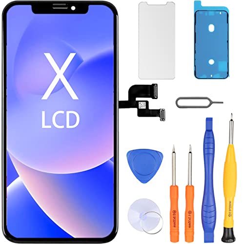 Ll Trader Screen Replacement For Iphone X Lcd 5.8'' Retina Fhd Display Cof Touch Screen Digitiser With Repair Tool Kits, Waterproof Tape, Screen Protector (3D Touch Function) #TOP3